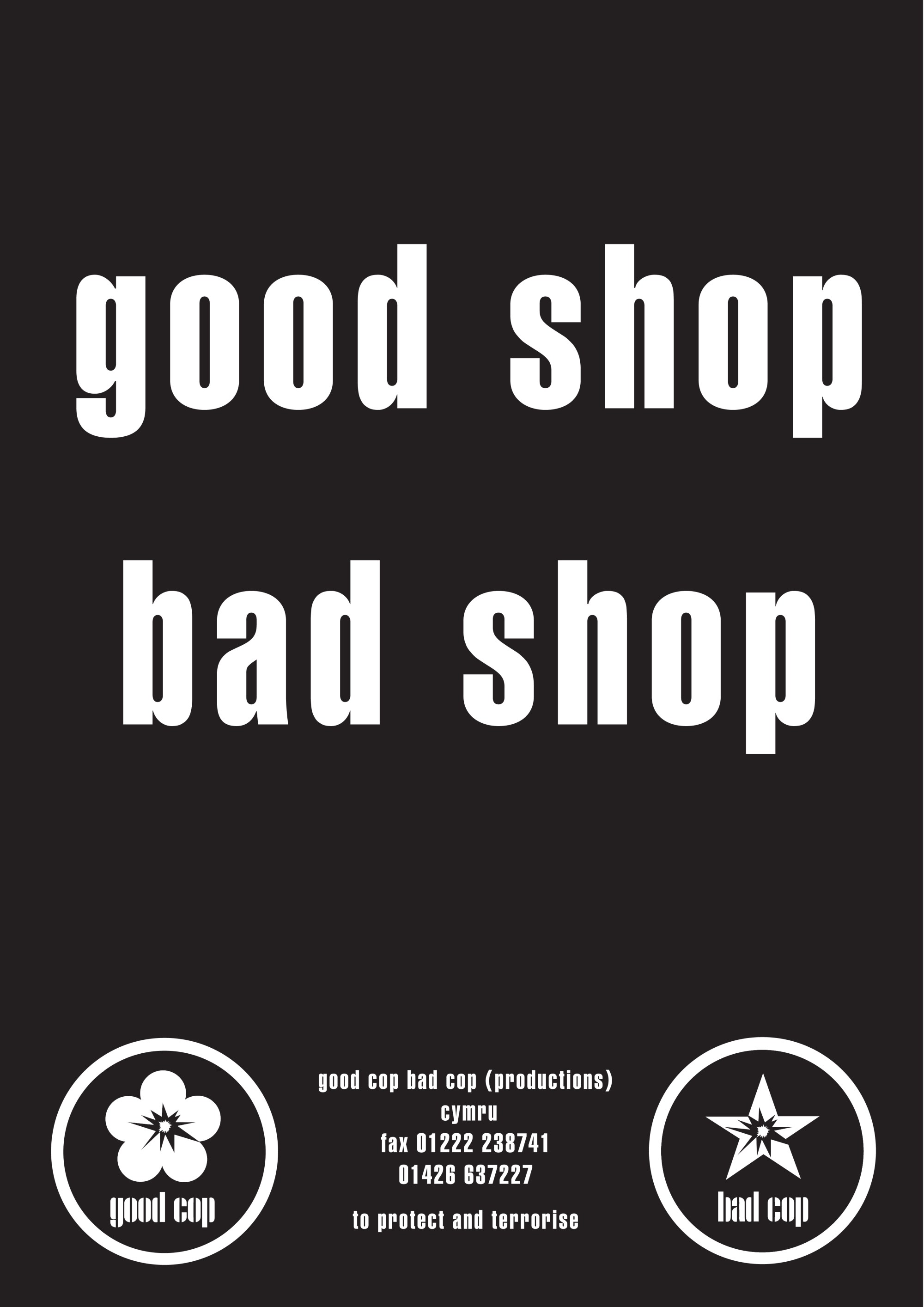good shop bad shop flyer copy